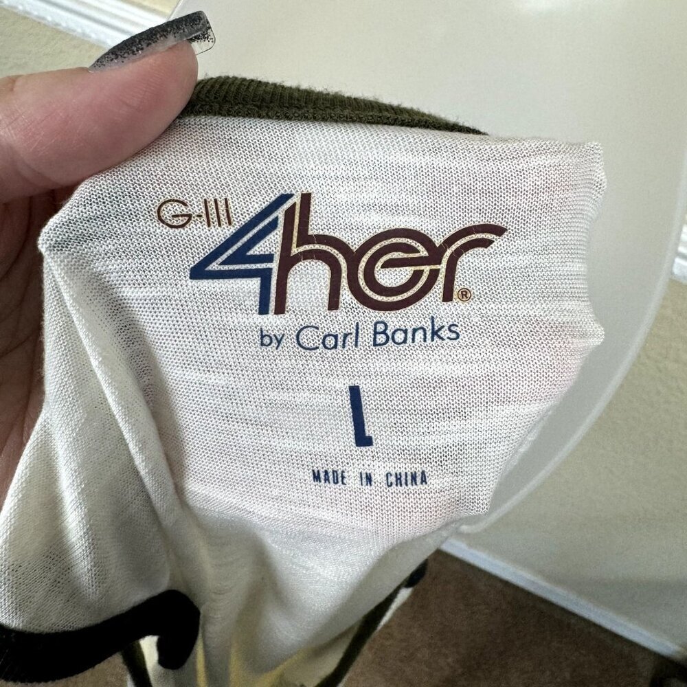 4 Her By Carl Banks Womens L Chicago Blackhawks Hockey Tank Top Embellished - Picture 7 of 9